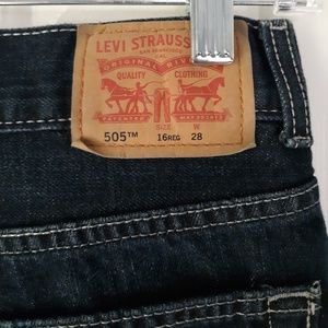 Levi's 505 Dark Wash Denim Shorts